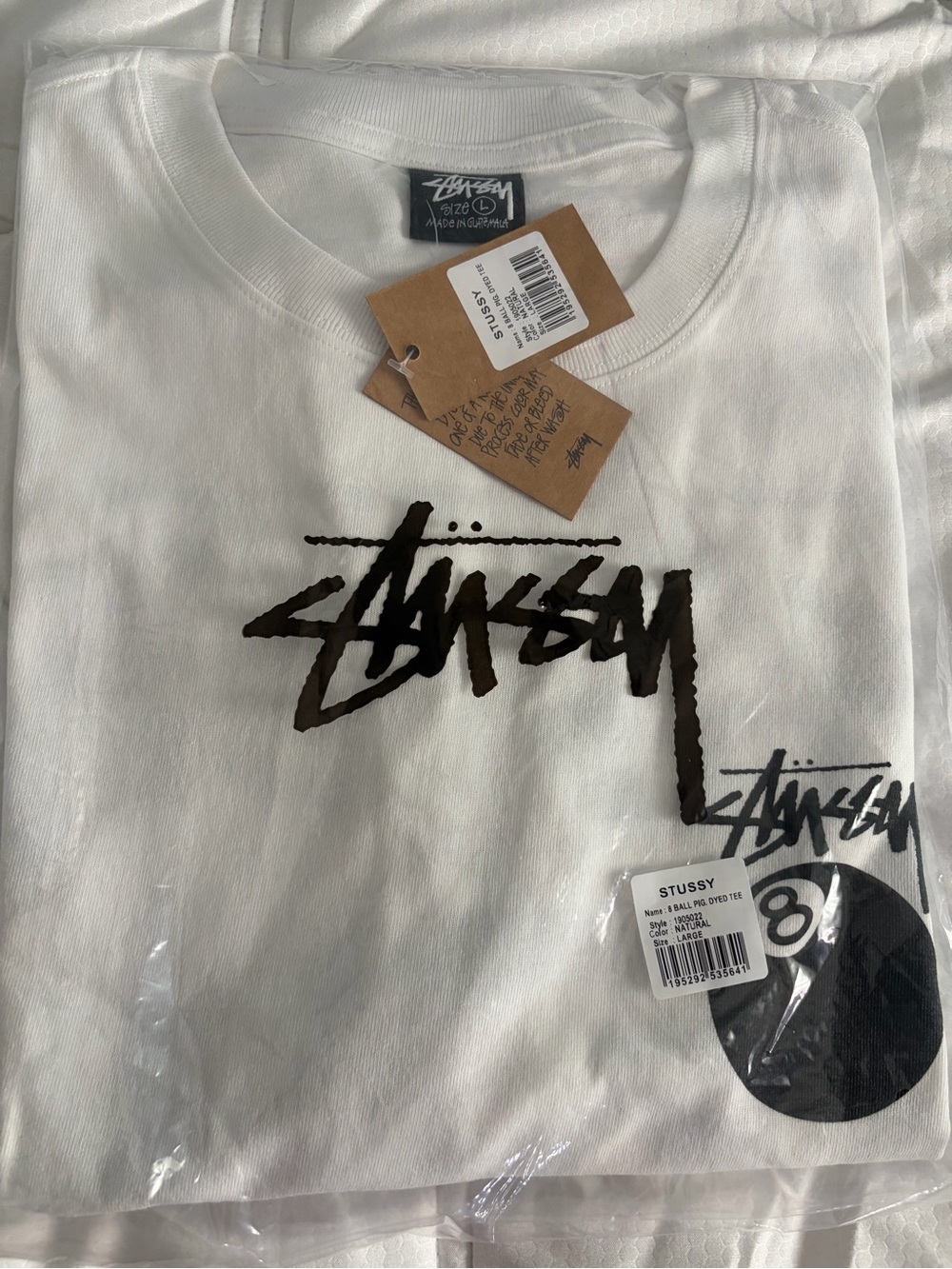 Stussy Men’s White Logo T-Shirt L